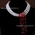 EU/US Import Accessory Personality Round Bead Multi-Layer Necklace Retro Gothic Breeze Teardrop Form Fringe Stud Jewelry Necklace