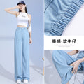 Women's Tencel Retro Straight Wide Leg Jeans
