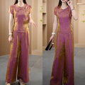 Summer Casual Elegant Pants + Top 2-Piece Set