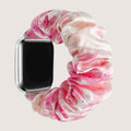For apple iwatch Tie-Dye Rainbow Satin Large Cord Hair Tie Watch Band Stretch Apple Band Wholesale Custom