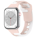 New Fits Apple watch1-8 Third Gen Sports Style Silicone Color Block Two-Tone Apple Band