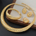 Dubai Statement Bead Gem Set Moon Color Block Polka Dot Grain Necklace Bangle Ring Earrings Set Banquet Accessory