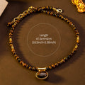 Artsy Retro Fashionable Elegant Maillard Necklace Stud Western Vintage Tiger Eye Collarbone Necklace