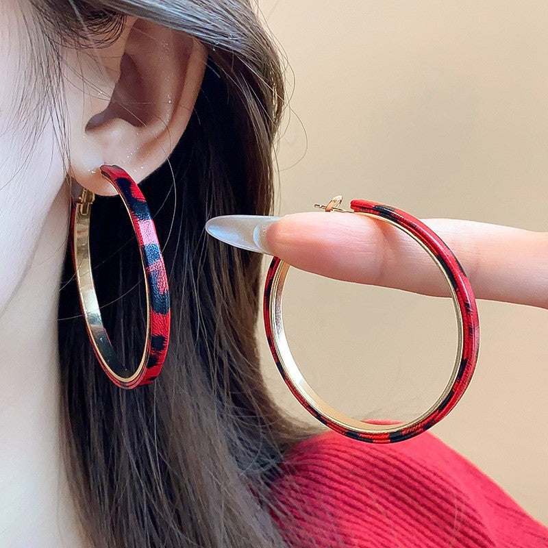 Red Velvet Flower Teardrop Stud Earrings - view 10