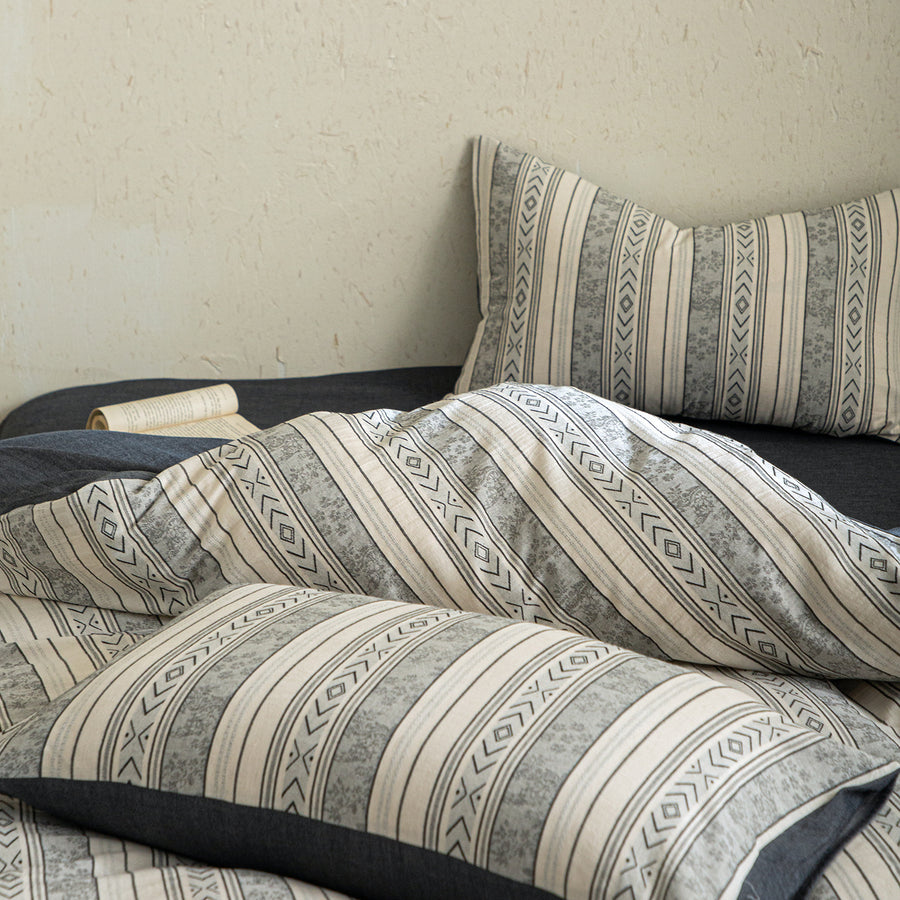 Quiet Fragrance Cotton-Linen Yarn-Dyed Jacquard 4-Piece Bedding Set - view 4