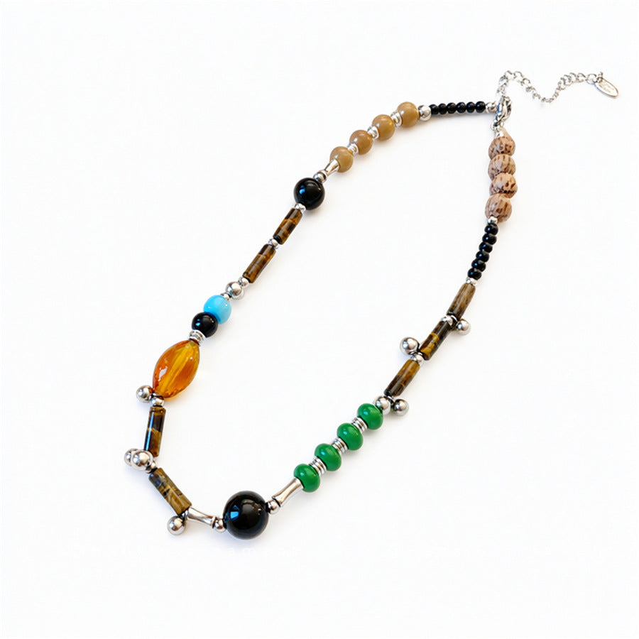 Vintage Beaded Round Pendant Necklace - view 5