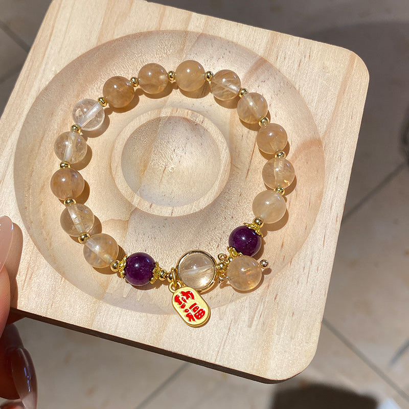 Chinese-Style Tiger's Eye Beaded Bracelet - view 8
