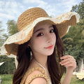 新款甜美大蝴蝶结遮阳草帽女 时尚气质大帽檐太阳帽户外防晒帽子