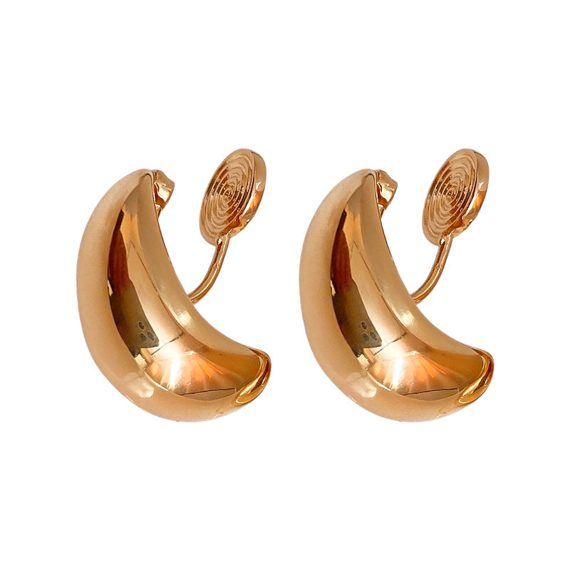 Metal Oval Teardrop Clip-On Earrings - view 5