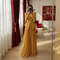 Long Sleeve Evening Gown Set - Blazer Top with Chiffon Maxi Skirt Slim Fit