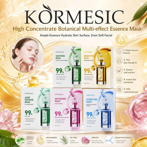 KORMESIC积雪草烟酰胺亮白面膜facial mask盒装跨境外贸厂家批发