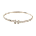 Cross-Border Hit Neo-Chinese Slub Bangle Women Rhinestone Ancient Craft Inherited Step Up Slub Solid Heart Bangle Accessory
