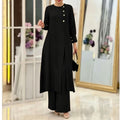 Fashion Asymmetric Wide Leg Pants + Shirt 2-Piece Set