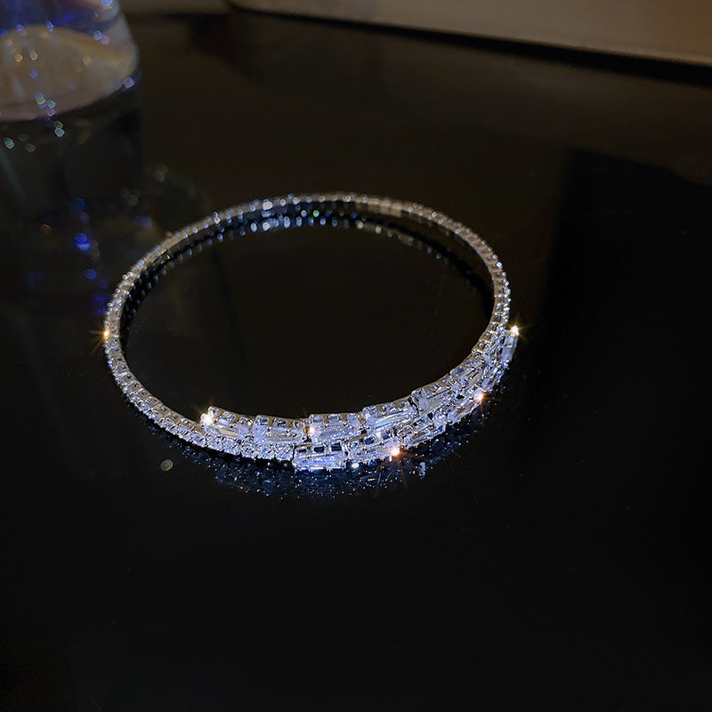 Zircon Bow Open Cuff Bracelet - view 9