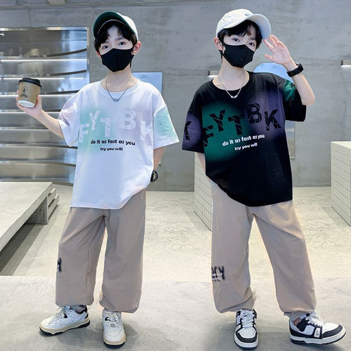 Boys' Casual Short Sleeve Sports 2-Piece Set