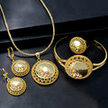 Overseas Fashionable Versatile Overseas Clavicle Chain Round Niche Design Necklace Bracelet Set Earrings Ring Women Jewelry Set