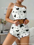 Women's Summer Short Sleeve Lightweight Camisole + Shorts 2026 - White