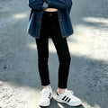 Girls' Denim Shirt Jacket - Lapel Long Sleeve