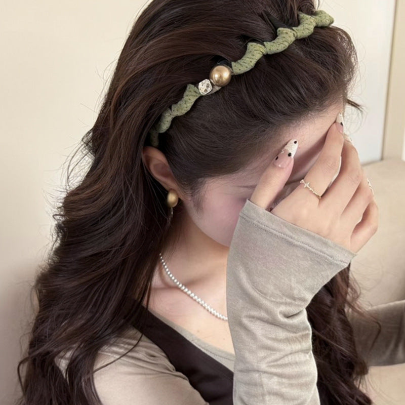 Korean Rhinestone Fabric Wrapped Headband - view 4