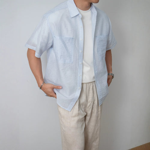 Nengmeng Lyocell Double Pocket Short Sleeve Shirt
