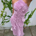 Ruched Bandeau Backless Dress - Sexy Halter Neck Summer Evening Dress Women