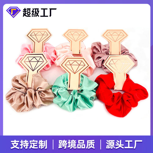 New Faux Silk Large Cord Hair Tie Wedding Party Present Fashionable Bridesmaid Headband Set Satin Wholesale Custom