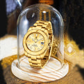 PINTIME Gold Rolex Watch Men Mechanical Self-Winding Movement Premium Formal Full Precision Steel Mens Watch Waterproof Watch