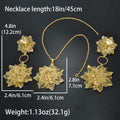 Dubai Statement Gold Plated Flower Necklace Earrings Set 2-Piece Set Jewelry Set Middle East Women Wedding Party Accessory