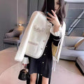 Women's Fall-Winter Chanel-Style Fashion Knit Loose Cropped Cardigan + Jacket 2026 - Milk White