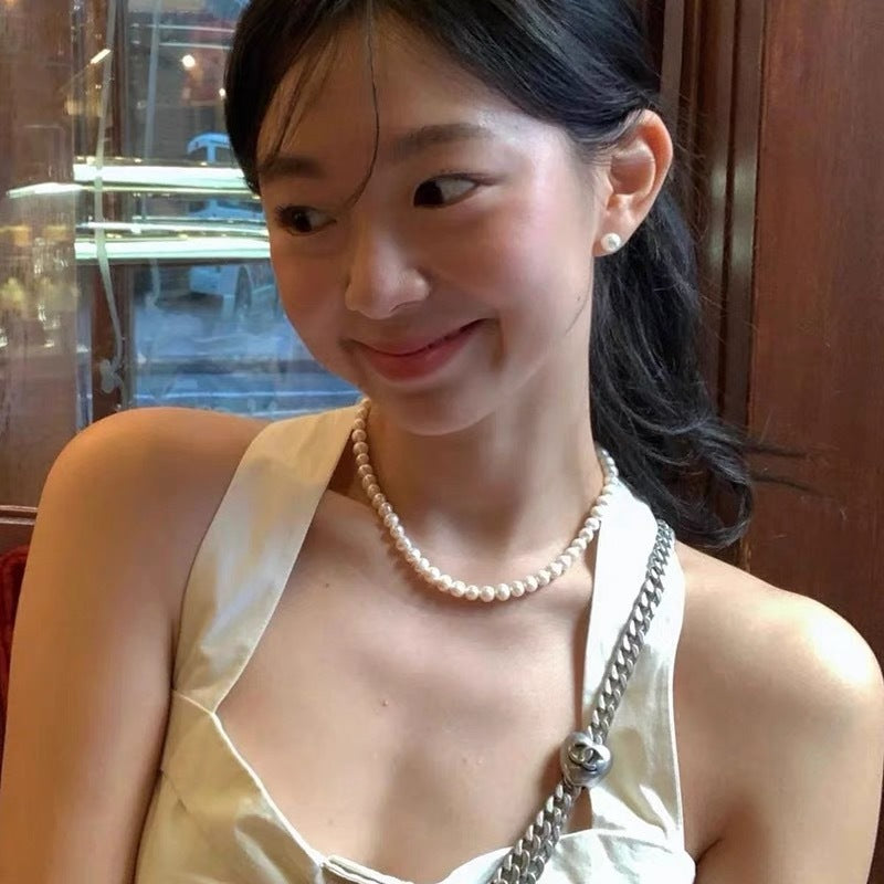 Korean Minimalist Pearl Necklace - view 8