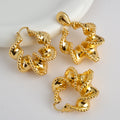 Western Fashionable New Asymmetric Twist Rotation Twist Creative Versatile Comb Pattern Wide Fit Necklace Earrings Set Wholesale