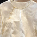 Summer New Chinese Elegant Satin Jacquard Short Sleeve Shirt