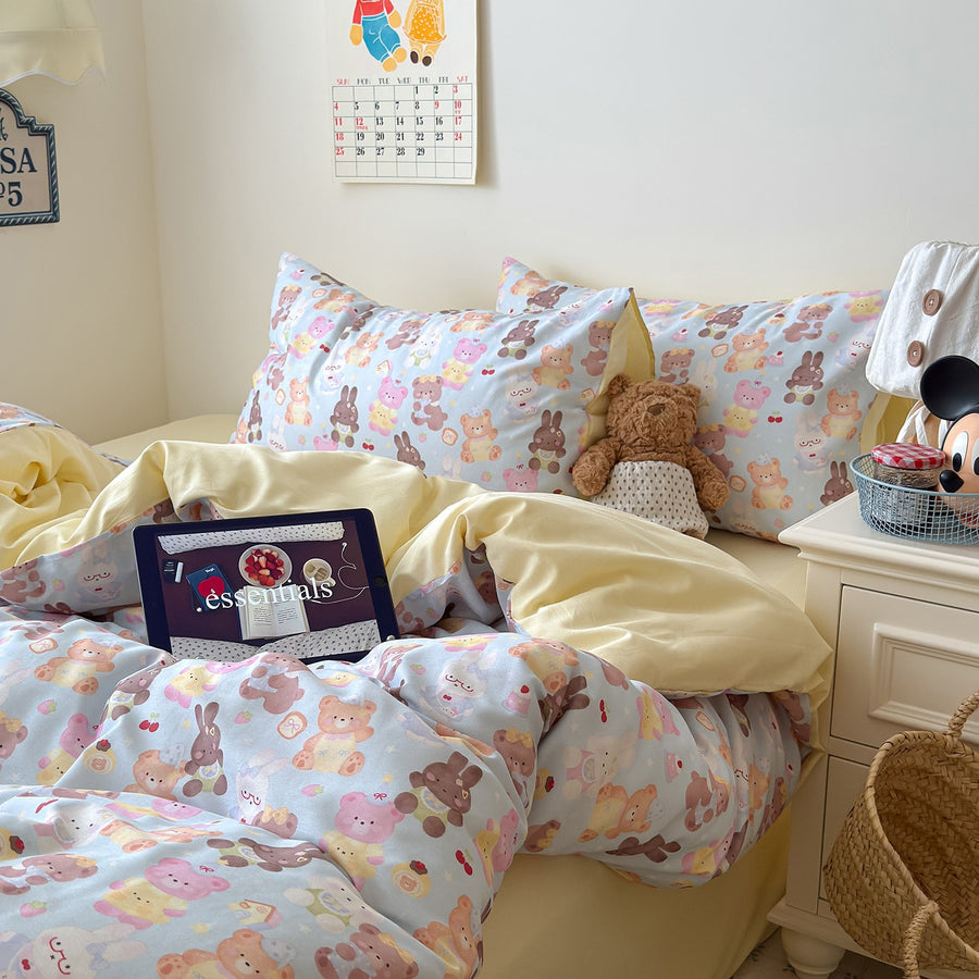 Polka Dot Cat Cotton 4-Piece Bedding Set - view 3
