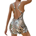 2026 Hot-Selling Metal Sequin Patchwork Bodycon Heart Print Dress, Stage Wear HD21187
