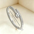 Overseas Western Light Luxury Snake Shape Bangle Fashionable Elegant Trendy Cubic Zirconia Bracelet Design Style Niche Premium Hand Jewelry