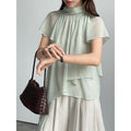 Summer Korean Designer Chiffon Tie-Front Shirt