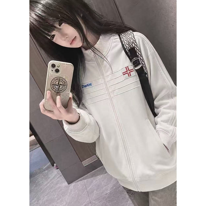 Women's Fall Casual Versatile Embroidered Lightweight Loose Jacket + Top 2026 - White