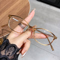 Anti-Blue-Light Reading Glasses Korean Book Nerd Ultra-Light Overseas Oval Round Retro Plano Single Vision Fashionable Reading Glasses