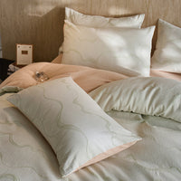 Slow Weave Green / 1.5m Bed - 4-Piece Flat Sheet - 200x230cm