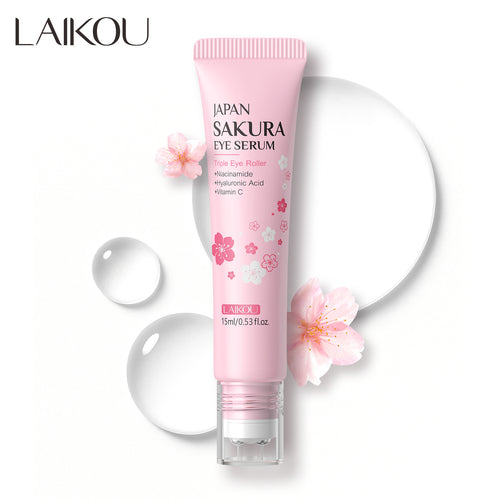 LAIKOU莱蔻樱花眼部精华15ml滚珠眼霜保湿补水润肤护肤品眼周