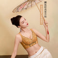 8835撞色国风刺绣蕾丝中薄聚拢滑滑杯内衣女无钢圈侧收调整型文胸
