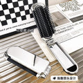 Folding Travel Comb - Compact Mini Cushion Comb with Mirror for On-the-Go