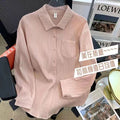 Korean Gentle Long Sleeve Lightweight Loose Cardigan + Shirt