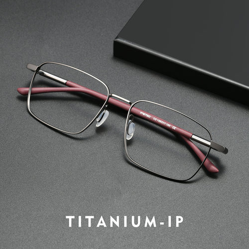 Ultra-Light Pure Titanium Glasses Frame P8750JS Men Big Face Formal Frame Minimalist Gold Silk Super Spring Leg Glasses Wholesale