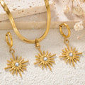 Overseas Pro Supply New Light Star Pendant Accessory Rhinestone Necklace Earrings Set 2-Piece Set Western Niche Jewelry Wholesale