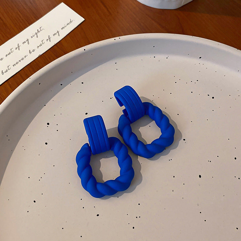 Klein Blue Flower Heart Geometric Earrings - view 7