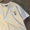 white short-sleeved xinjiang pure cotton men's t-shirt summer korean style trendy men's loose round