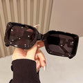 Fashionable Small-Frame Women Sunglasses 2025 New Western Square Frame Premium Street Snap Out Travel Driving Sunglasses