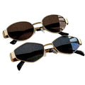 2 Pair Wear Oval Round Metal Small-Frame Women Sunglasses Premium Fashionable Street Snap Sunshade Glasses Match Trendy Sunglasses