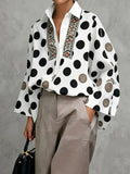 Bohemian Casual Long Sleeve Lapel Collar Loose Shirt